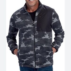 Sketchers Men’s Recovery Jacket Grey Fleece Camouflage Full-Zip Size Large‎
